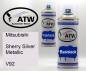 Preview: Mitsubishi, Sherry Silver Metallic, V92: 400ml Sprühdose + 400ml Klarlack - Set, von ATW Autoteile West.